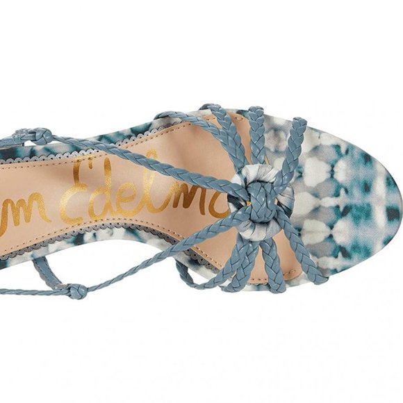 Sam Edelman NEW Smoky Blue Pankin Braided Slingback Kitten Heel Sandal Size 6.5 - Picture 9 of 10
